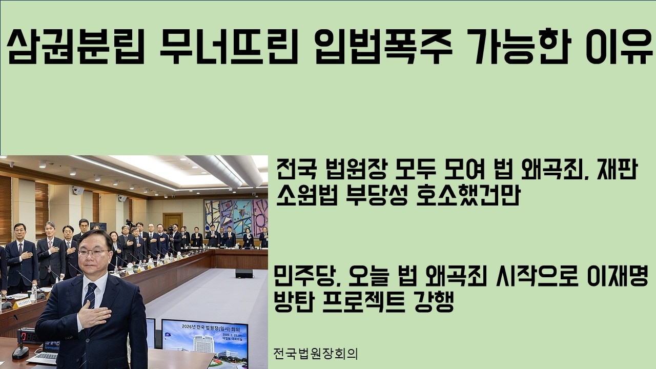 [최병묵의 팩트] 삼권분립 무너뜨린 입법폭주 가능한 이유