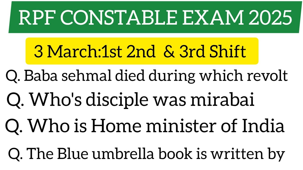 RPF CONSTABLE EXAM ANALYSIS 2025|3 March 1st,2nd,3rd Shift|RPF Constable paper analysis today
