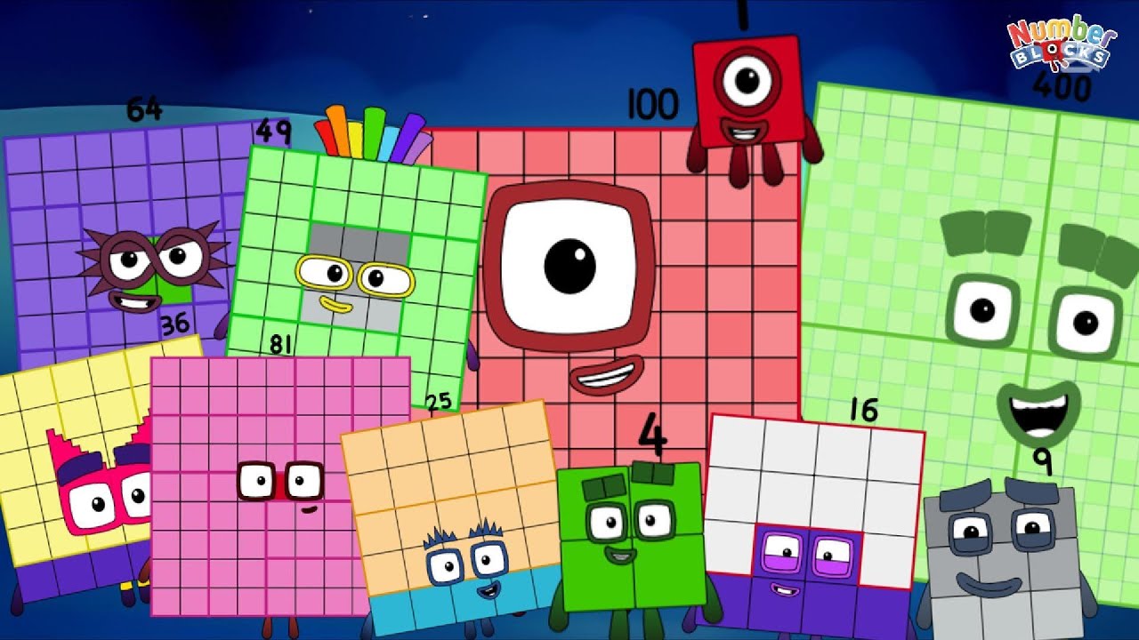 NUMBERBLOCKS RANDOM SQUARE NUMBER ADDITION | ADD BIG AND SMALL NUMBERS | LEARN TO COUNT COLORART_ID