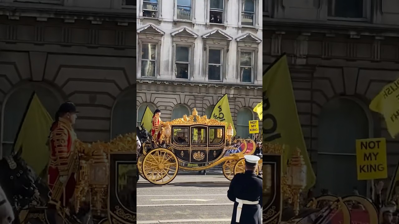 Anti-Monarchy Protesters Jeer as King Charles Visits UK Parliament