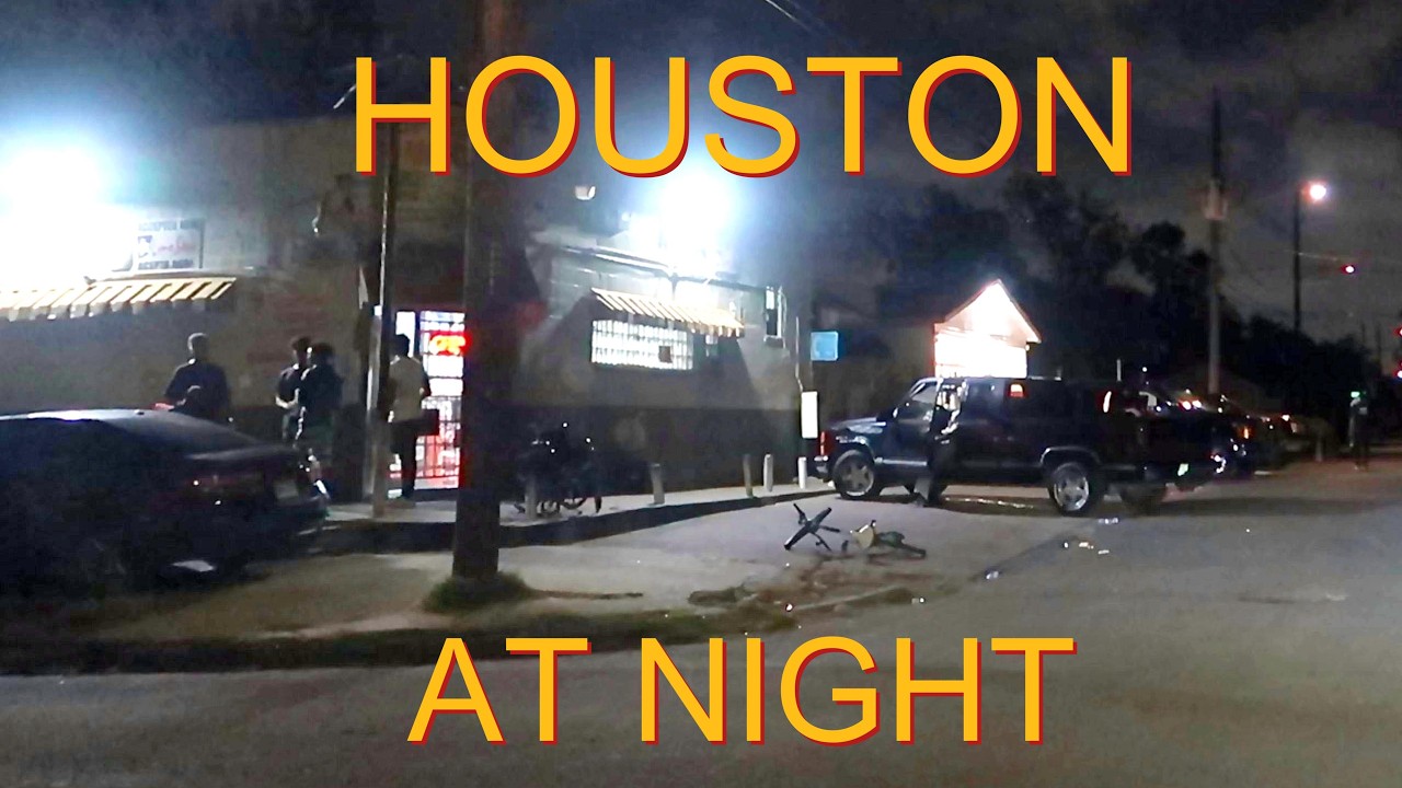 EXPLORING HOUSTON TEXAS RAW STREETS / GANG AREAS AT NIGHT