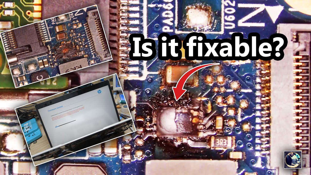 Exploded chip ic | Burn Laptop Motherboard Repair | Hp laptop