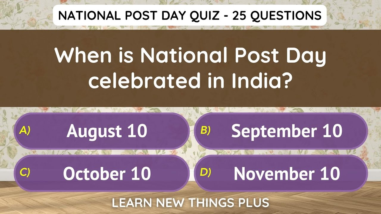 National Post Day Quiz | 25 India General Knowledge Questions | India GK Test | Postal History Quiz