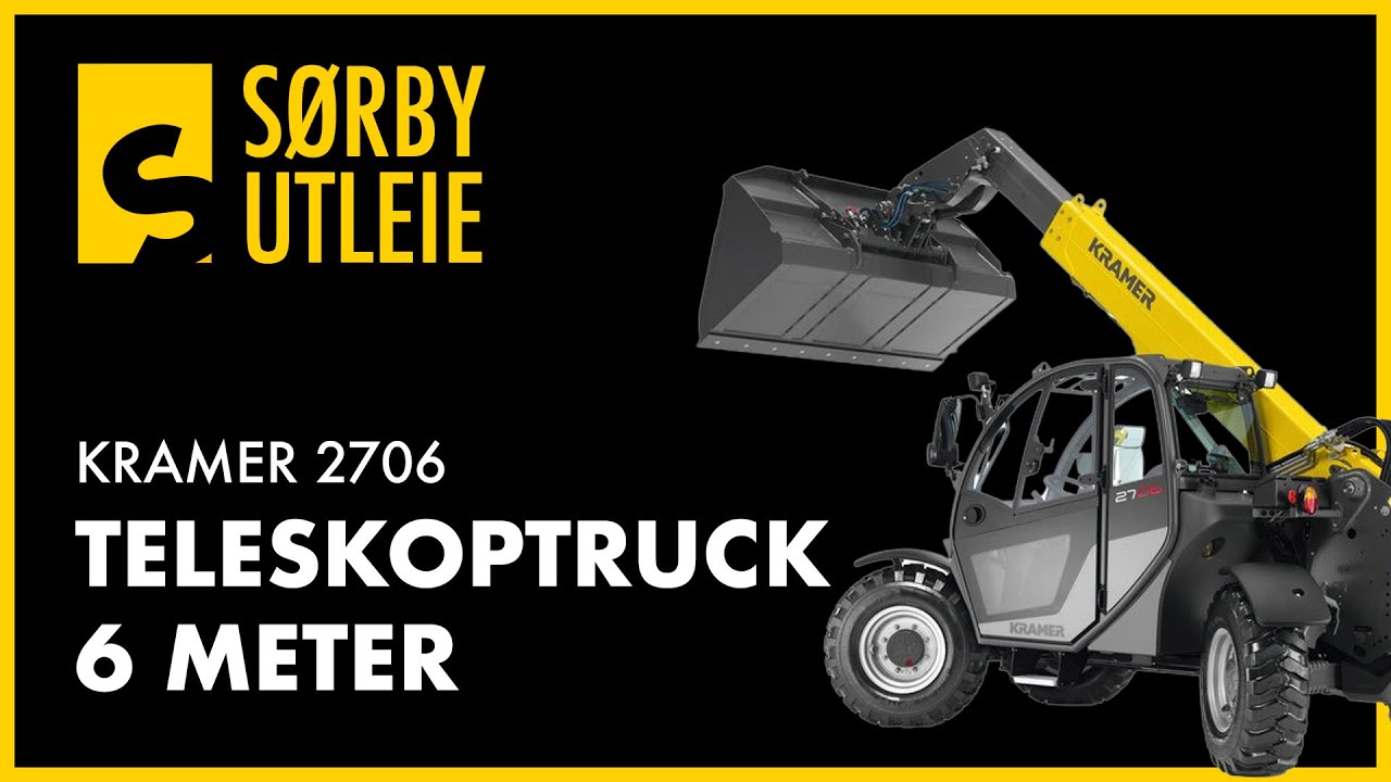 Kramer 2706 teleskoptruck – 6 meter løftearm og smarte funksjoner fra Sørby Utleie