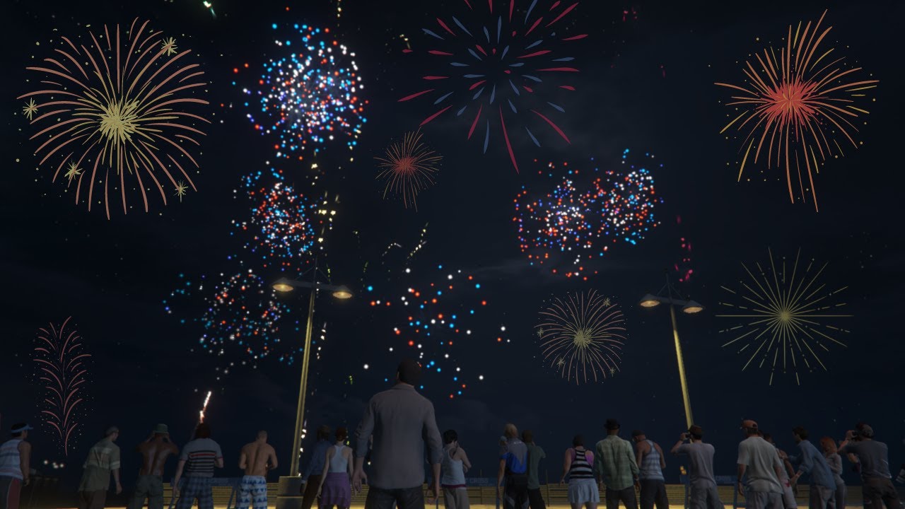New Year Fireworks In GTA 5