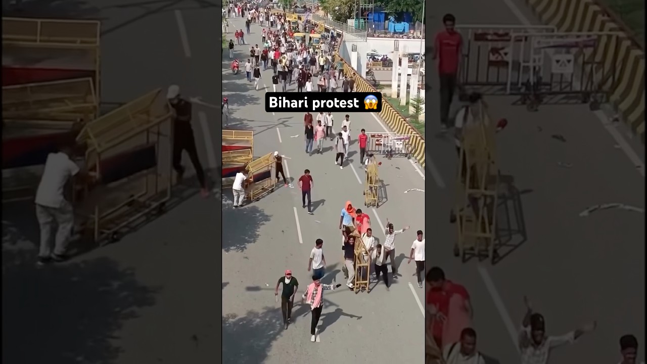 Delhi protest ❌ Bihari protest ✅ | #cjp #bihariprotest #students #protest #ytshorts #viral #shorts