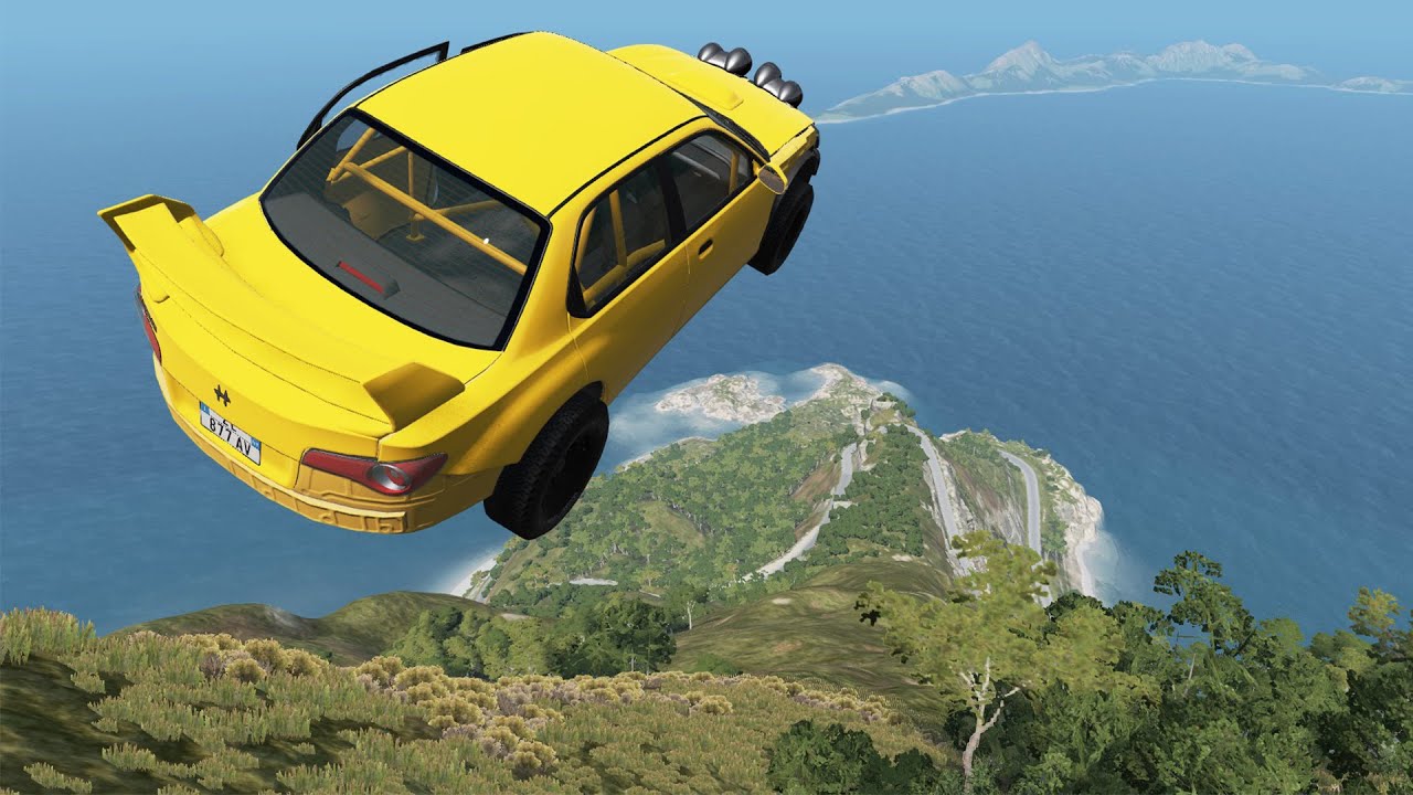 Fell from a 10,000-foot cliff | BeamNG + SLOW MO