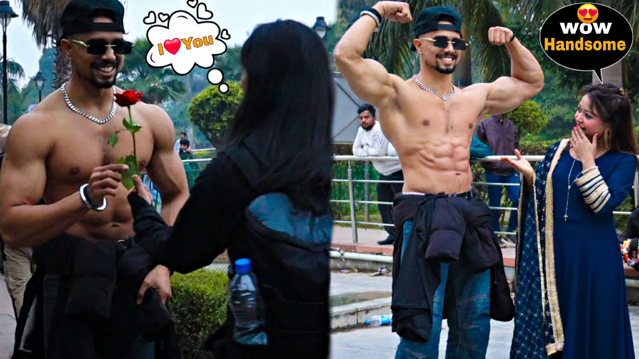 Cute Girl Proposed Me🥰🌹 || Shirtless In Delhi Park Public Epic Reaction's || Fitness Master Deepak