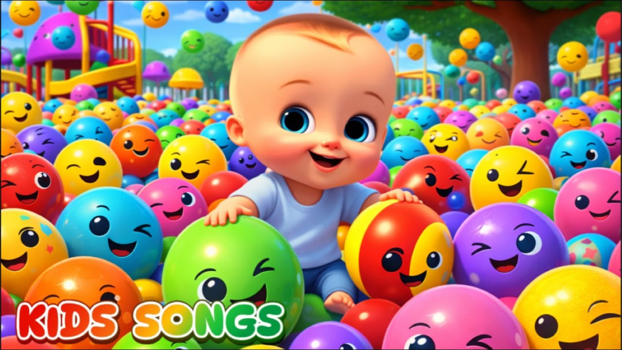 🟡🔴Baby Play Game with Happy Balls🔵🟠🟢 Kids Songs -Fun and Learning