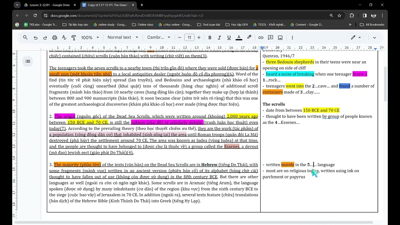 Cambridge IELTS 17 | Test 2 Passage 1: The Dead Sea Scrolls