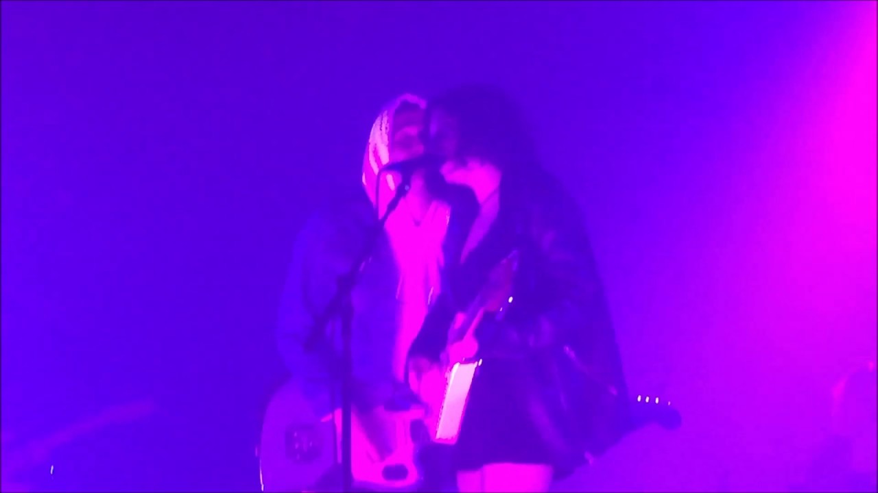 Matty Healy on stage with Pale Waves. Prague. 26/6/17