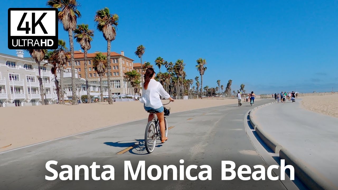 Santa Monica Beach Scenic Cycling, Los Angeles, California, USA 🇺🇸