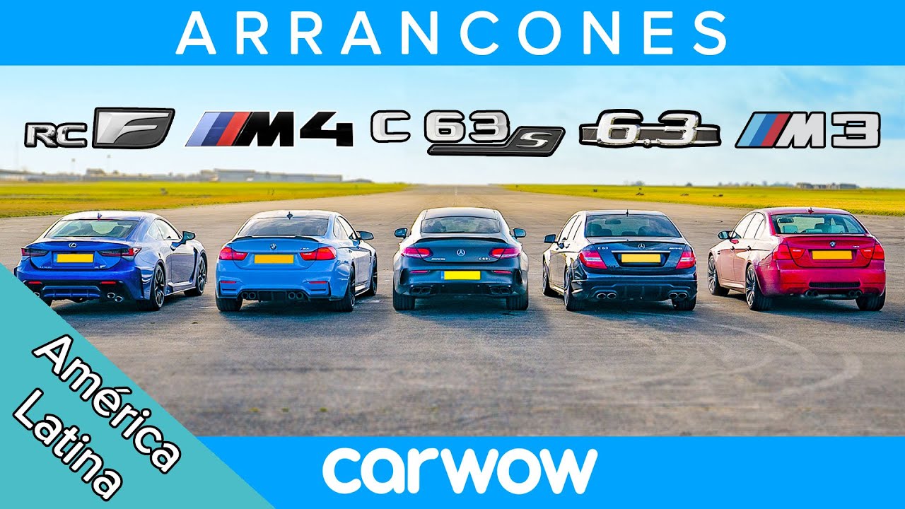 BMW M4 vs AMG C63 S vs Lexus RC F vs M3 & C63 antiguos: ARRANCONES
