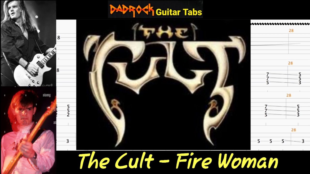 Fire Woman - The Cult - Guitar + Bass TABS Lesson