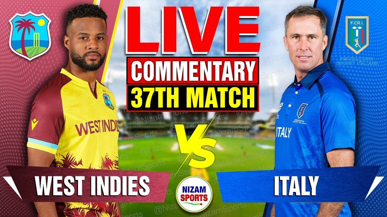 🔴Live: West Indies vs Italy | 37th Match | Live Cricket Score & Commentary