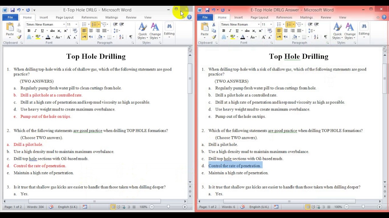 12 - (E-Top Hole Drilling) حل  شيت