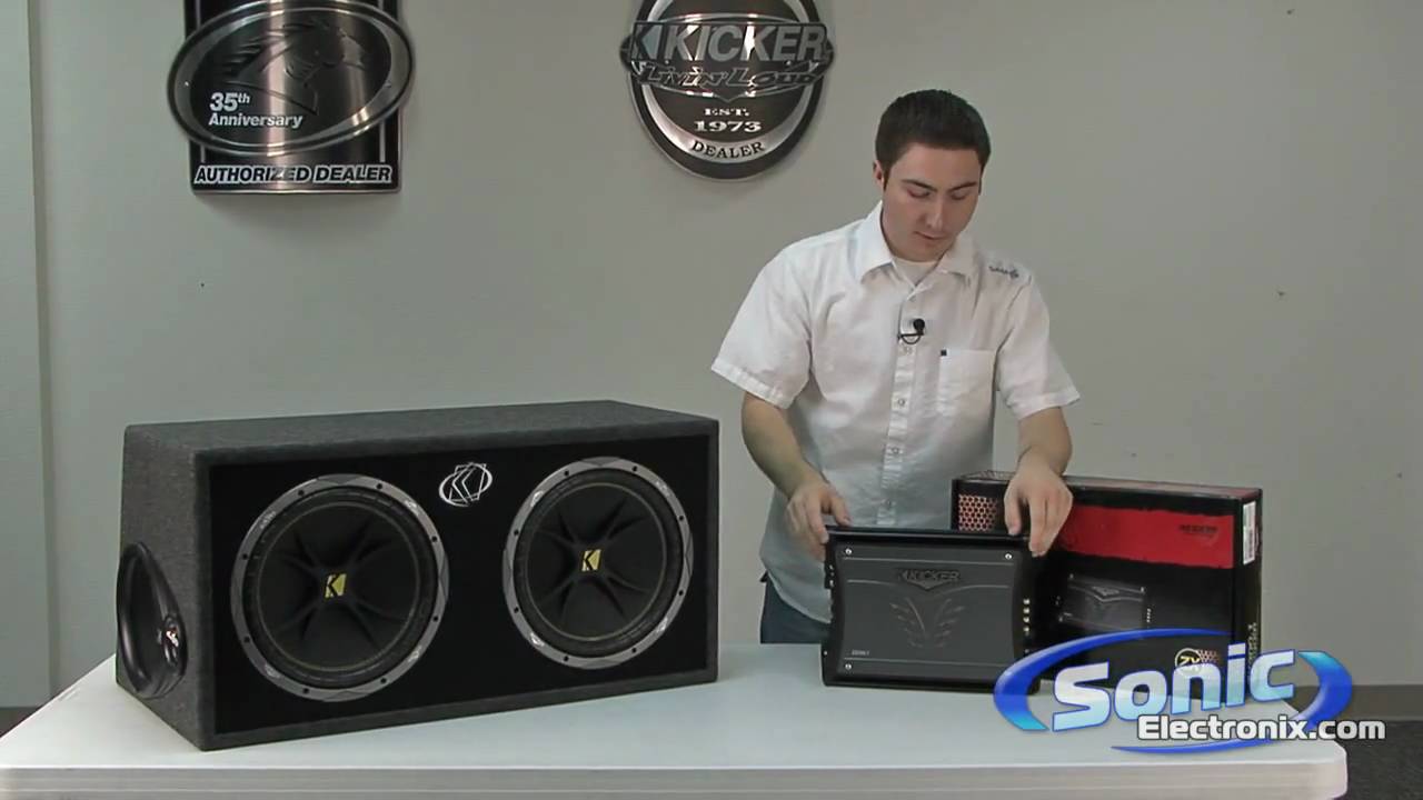 Kicker Comp Loaded Enclosure with a Kicker ZX Amp Combo