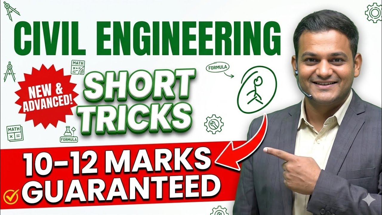 Civil Engineering Short Tricks 🔥 | Most Repeated Questions | SSC JE, RRB JE, State AE #sscje