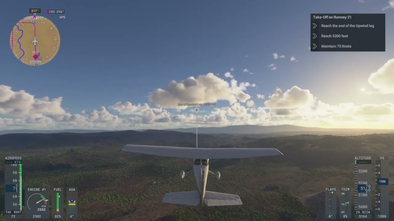 MSFS 2024:Activities: Flight Training: Take Off and Landing: First Solo Flight