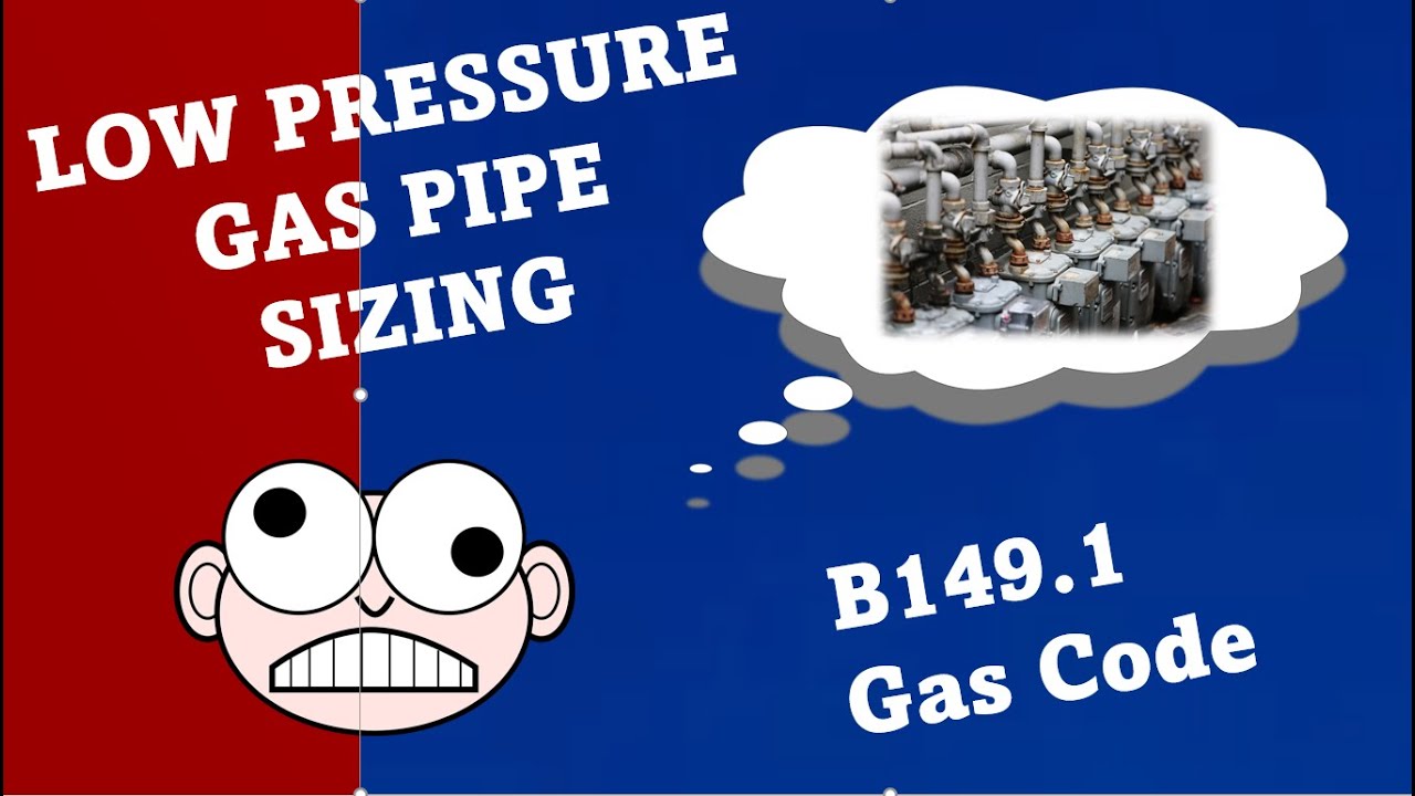 Low pressure gas pipe sizing B149.1 Gas Codebook