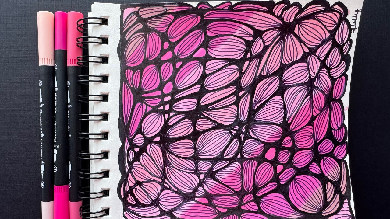 Pink on Paper Zendoodle For beginners