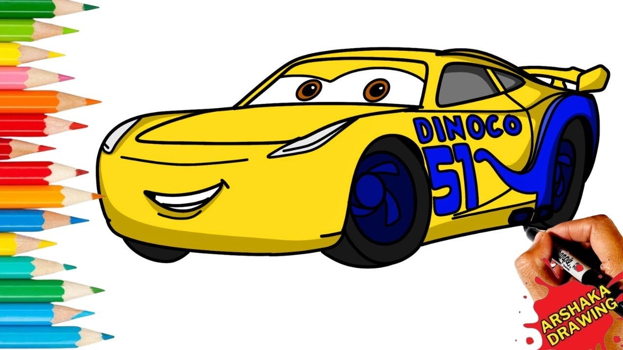 Drawing Cruz Ramirez from Disney Pixar Cars 3 Easy Step by Step | Lightning McQueen