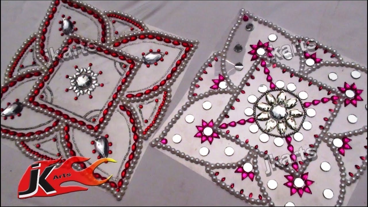 DIY How to make Kundan Rangoli | Rearrange able Rhinestone Rangoli | JK Arts 078