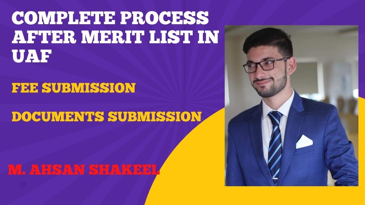 Complete process after Merit list in UAF | Fee submission | Documents submission | Important points