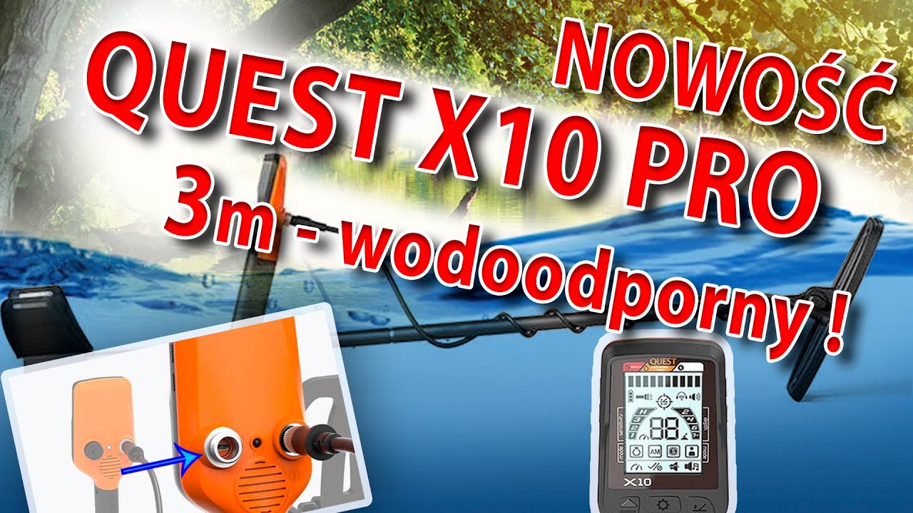 Nowy wykrywacz metali Quest X10 PRO. Model Quest X10 wycofany z produkcji.Poszukiwania podwodne
