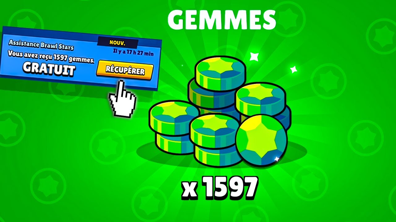 COMMENT j'ai eu 1'597 GEMMES GRATUITES (vraiment) et VOUS AUSSI Y A MOYEN 🔥 (brawl stars)