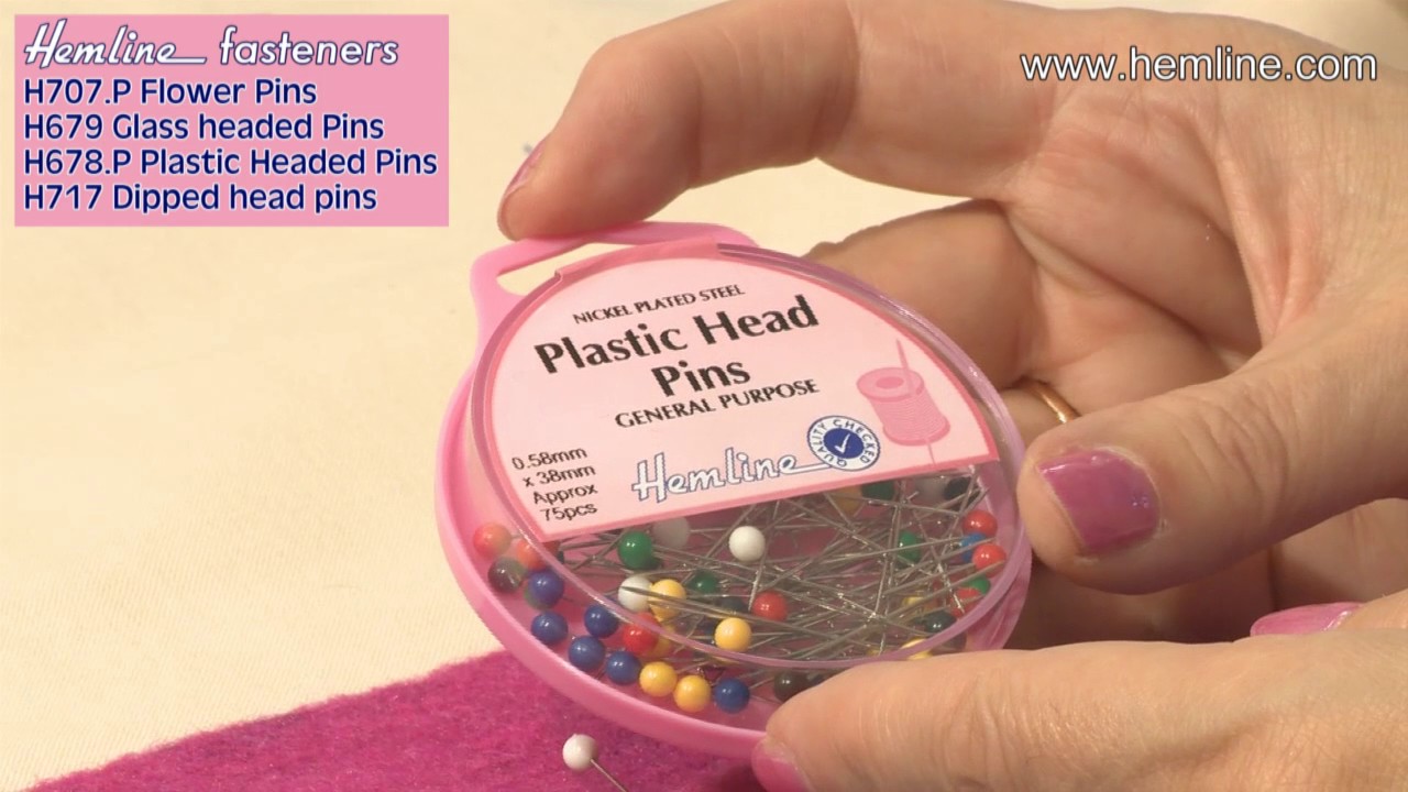 Plastic Head Pins, Glass Head Pins, Flower Head Pins, Dipped Head Pins by Hemline