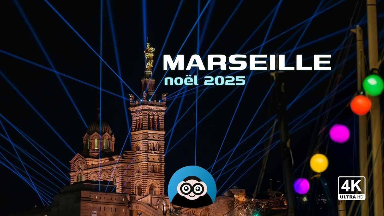 Illumination de Notre-Dame de la Garde à Marseille ✨ Noël 2025 | Voyage & Magie de Noël