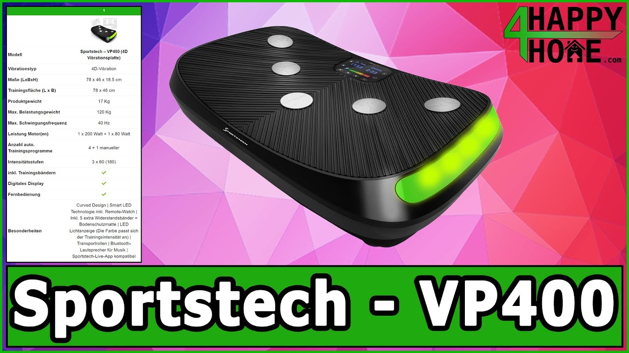 Sportstech - VP400 | 4D Vibrationsplatte [Produktvorstellung]