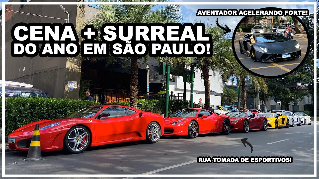 Nunca vi tanto CARRO ESPORTIVO junto em uma ÚNICA RUA em SÃO PAULO! E não era evento!