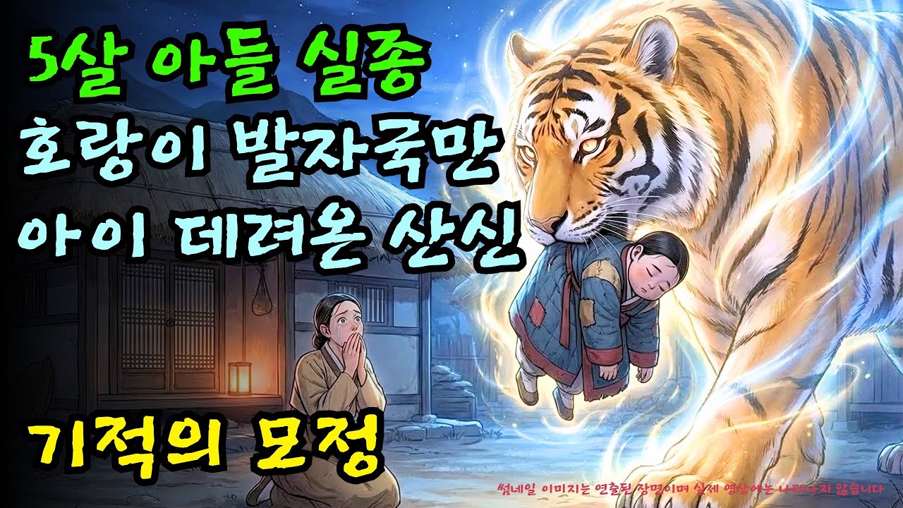 호랑이 발자국 옆에서 발견된 아이 신발, 거대 산신이 아이를 물고 마을로 내려온 충격적 이유 ㅣ옛날이야기 ㅣ민담 ㅣ오디오북ㅣ전설ㅣ설화 ㅣ야담