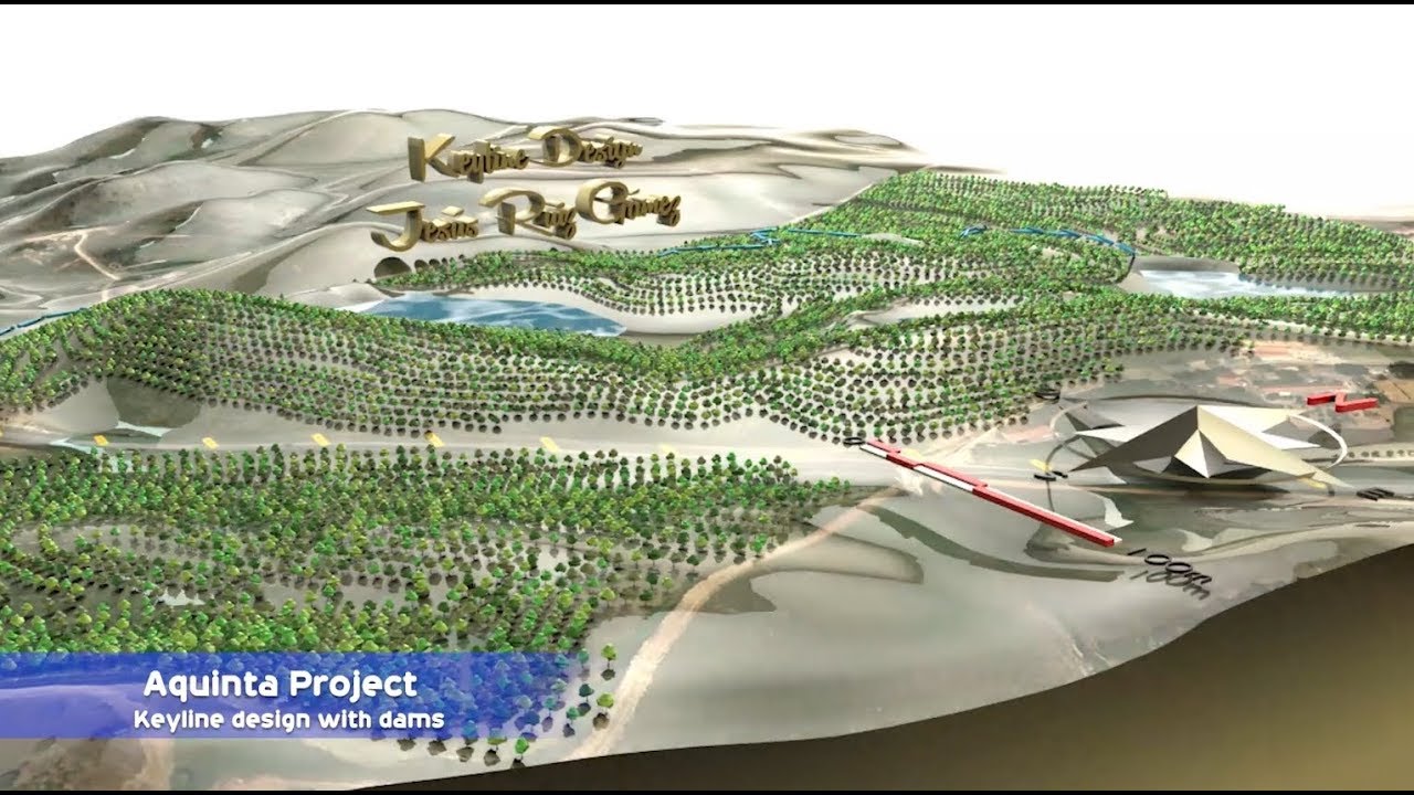 Keyline design with dams. Odemira. 44Ha