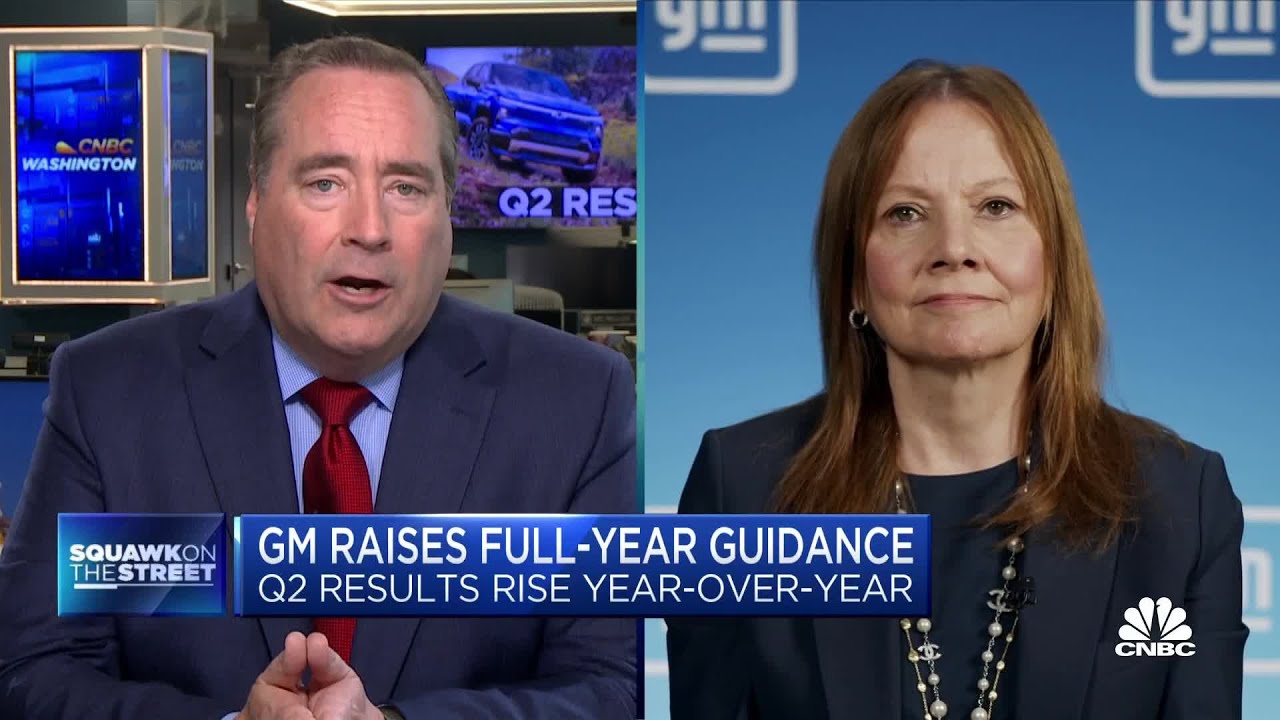 GM CEO Mary Barra on Q2 earnings results, UAW contract talks, EV competition