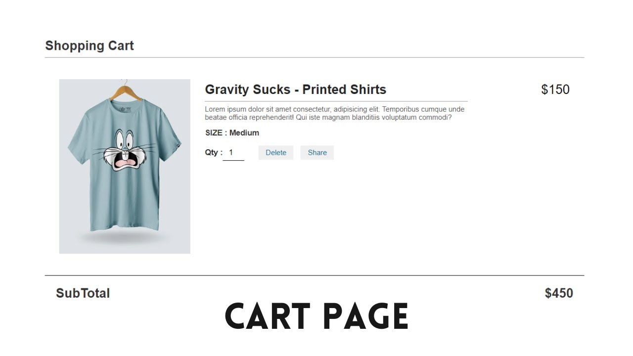Create a Shopping cart 🛒 page for your Online Store using HTML and CSS