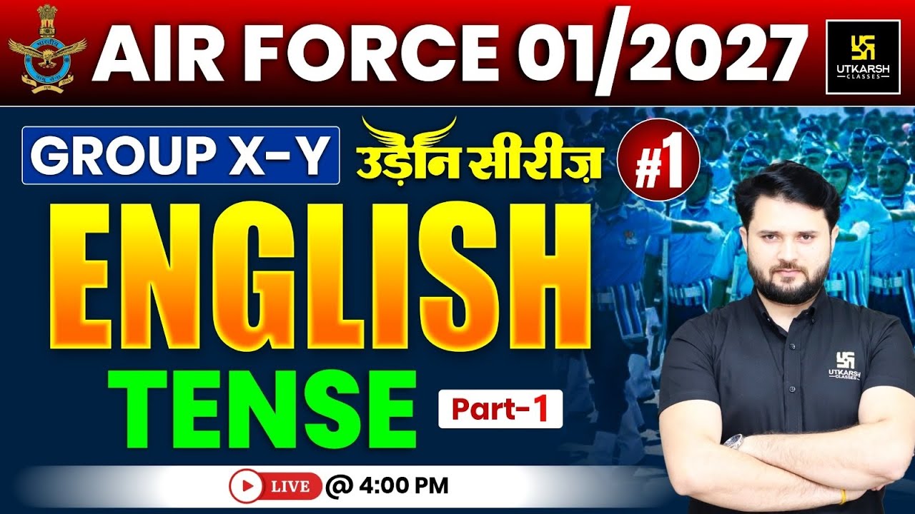 Airforce 01/2027 English 1 | Tense LIVE 🚀 | Group X & Y | उड़ान सीरीज़ | Vikas Sir