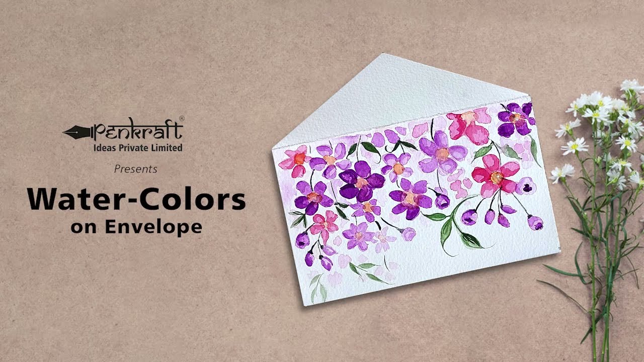 Watercolor Painting on Envelope DIY | BY PENKRAFT
