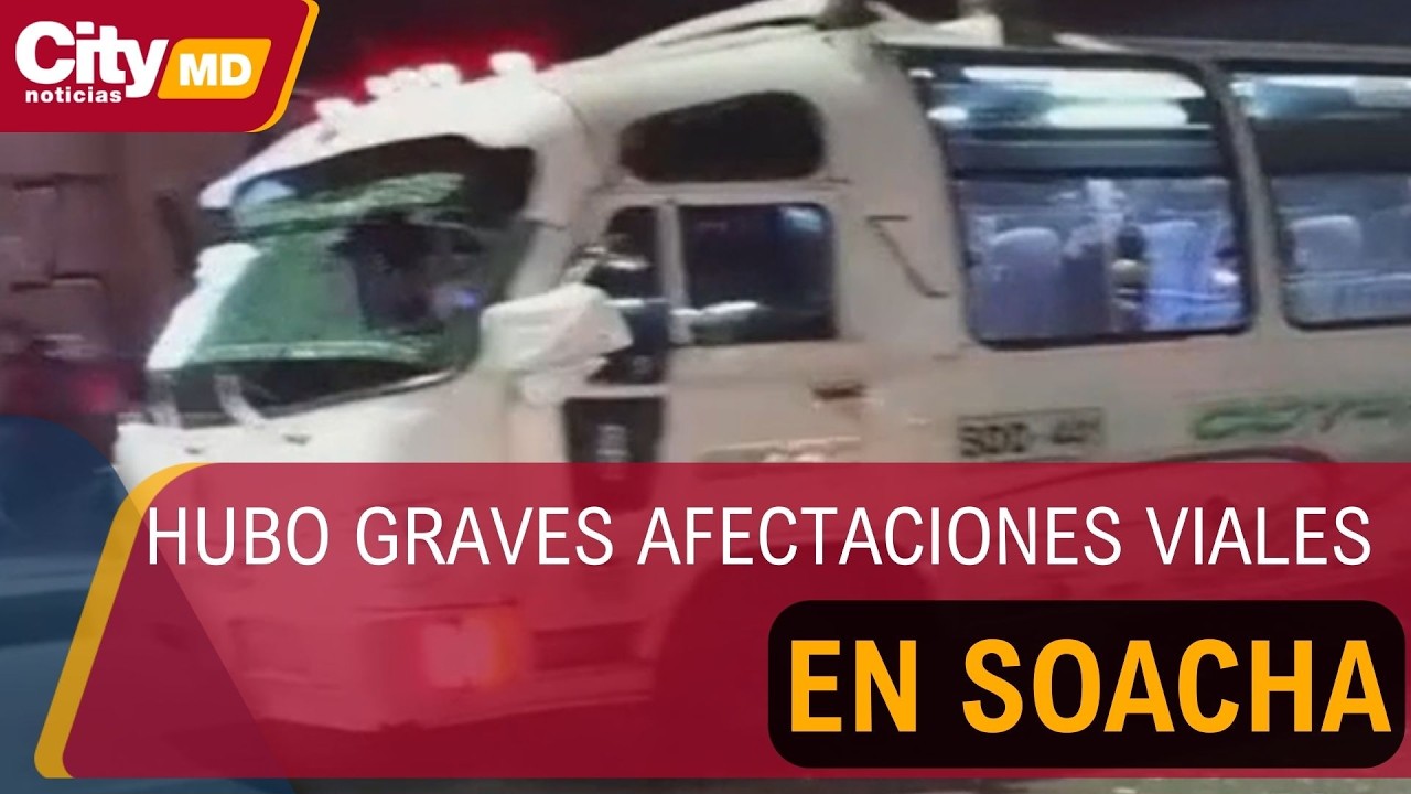 Protesta de conductores y volcamiento de camión colapsan la movilidad en Soacha| CityTv