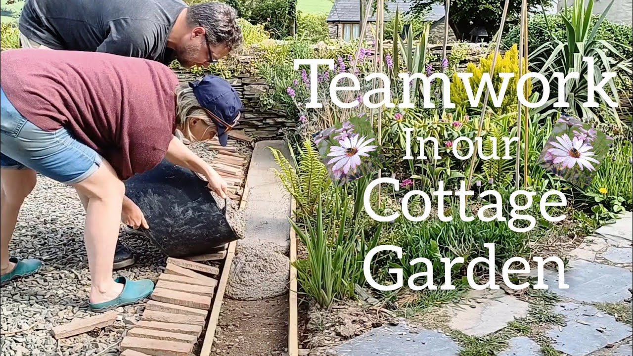 English cottage border edging, planting seedlings, sneaky swim #garden #asmr #nature #plants #vlog