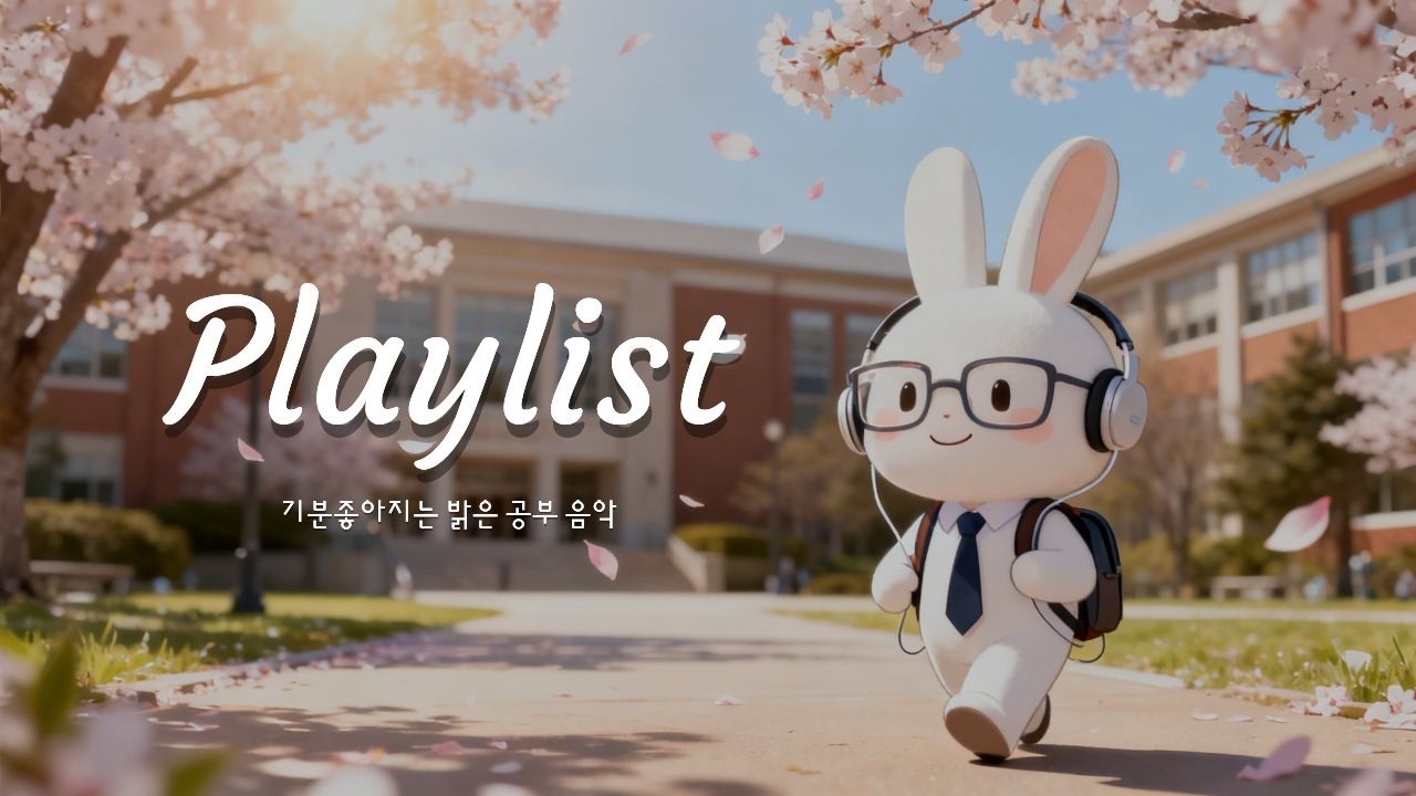 Playlist | 1시간 밝은 집중 BGM 🌿 | 봄 캠퍼스를 걷는 듯한 기분 좋은 음악