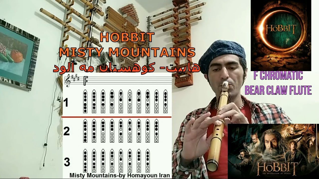 misty mountains hobbit native flute - tab آموزش فلوت سرخپوستی 3 هابیت کوهستان مه آلود