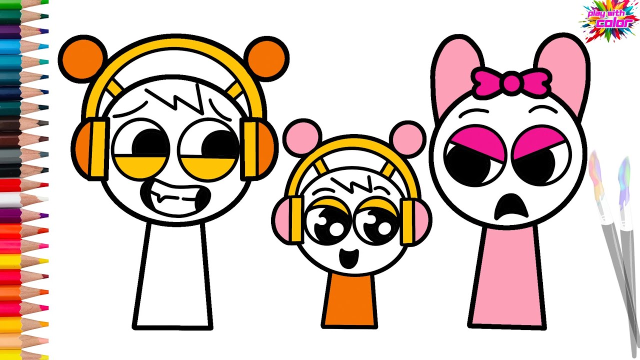 How to Draw cute funny Oren and Family Sprunki | Easy tutorial
