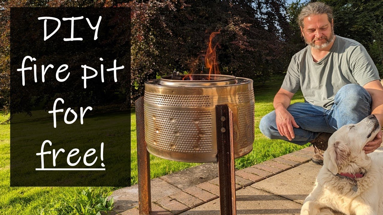 How to build a fantastic smoke free fire pit from an old washing machine for free!