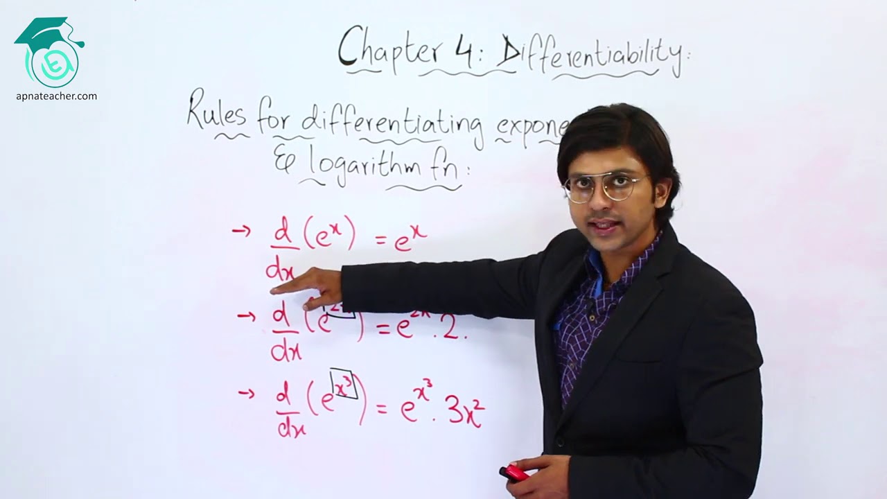 XII (12th) Maths, Derivative Rules for Logarithm & Exponential Functions | Chap 4