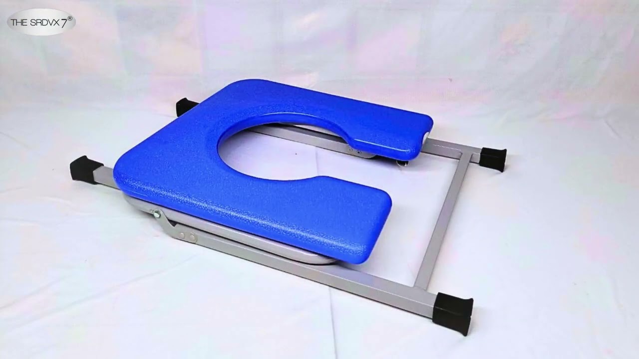 THE SRDVX 7 MS Premium Folding Commode Stool Safe stool Anti-Slip (blue )