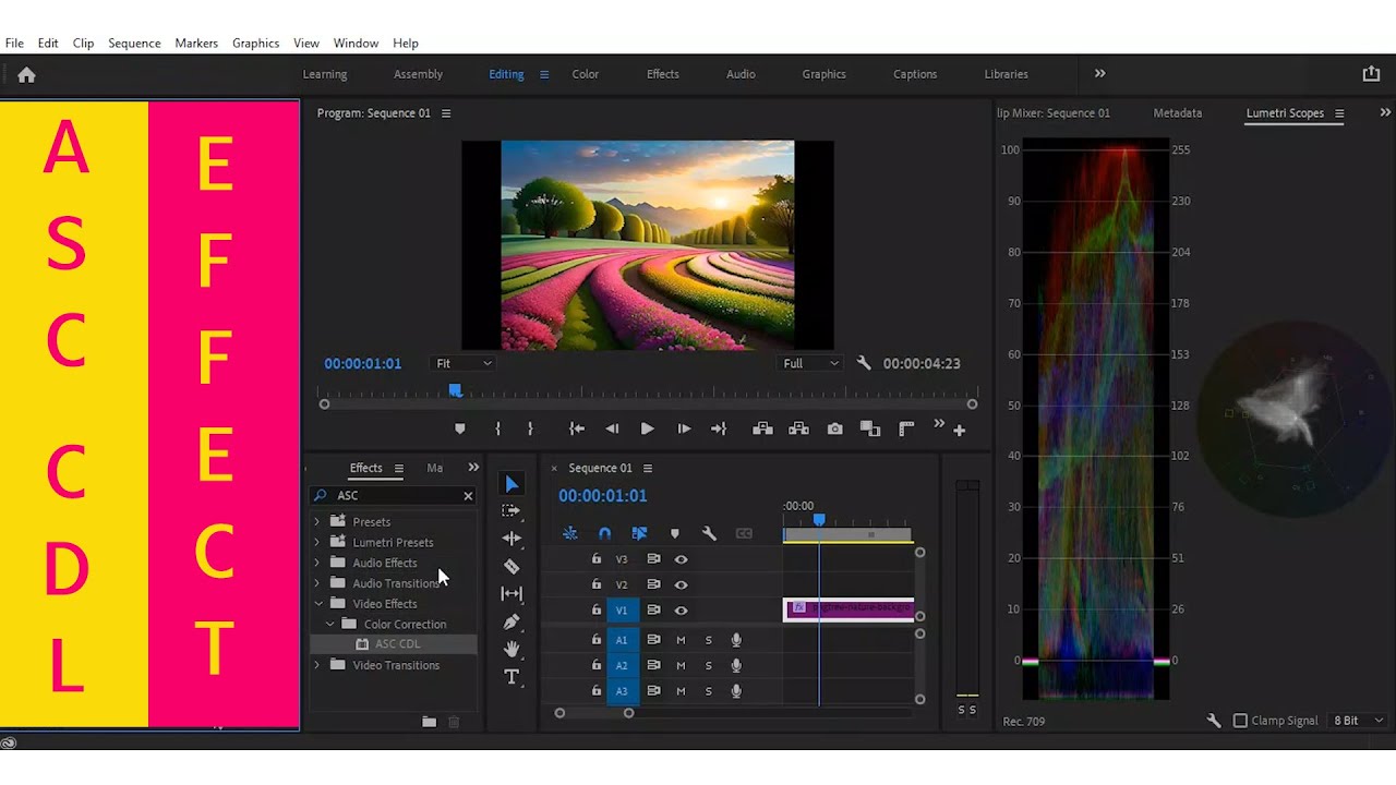 asc cdl filter in premiere pro 