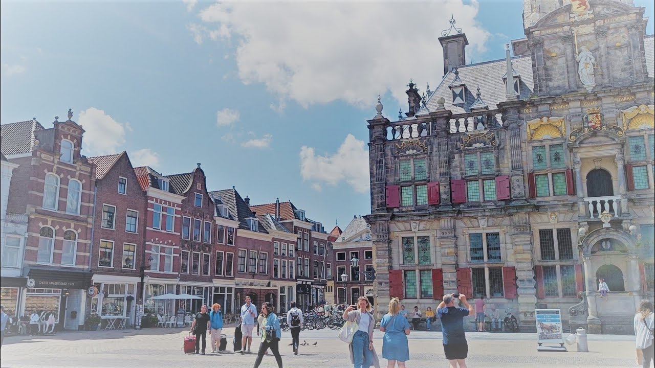Sunday Morning Walk in Delft | Peaceful 4K Video | 